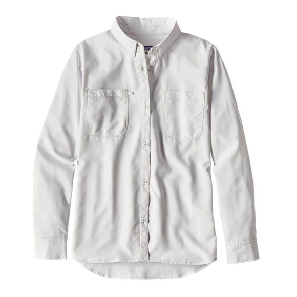 Patagonia Tops - Patagonia Sol Patrol White Sun SPF Shirt Button 14